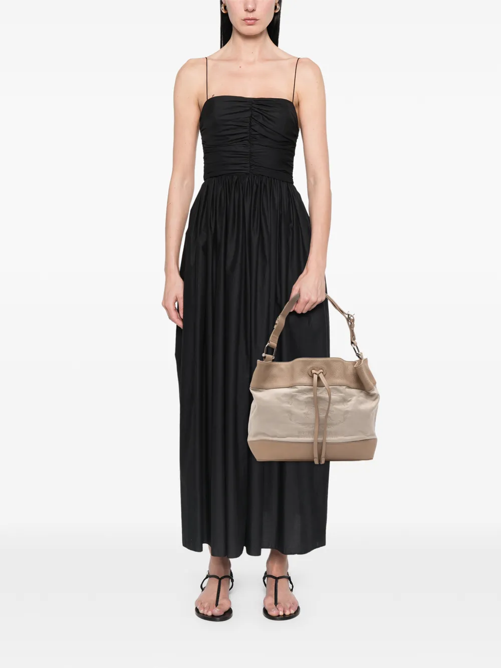 Burberry Pre-Owned 2000-2017 Leather Trimmed Canvas Drawstring bucket bag | Pre-Owned | Image 2