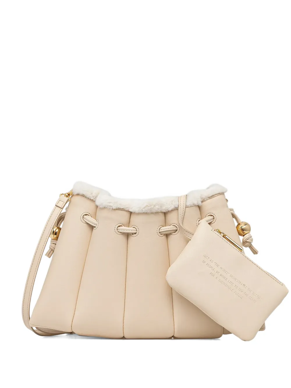 Themoirè padded cross body bag - Toni neutri