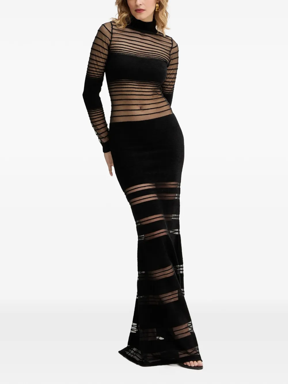 Retrofete Johanne striped maxi dress - Zwart