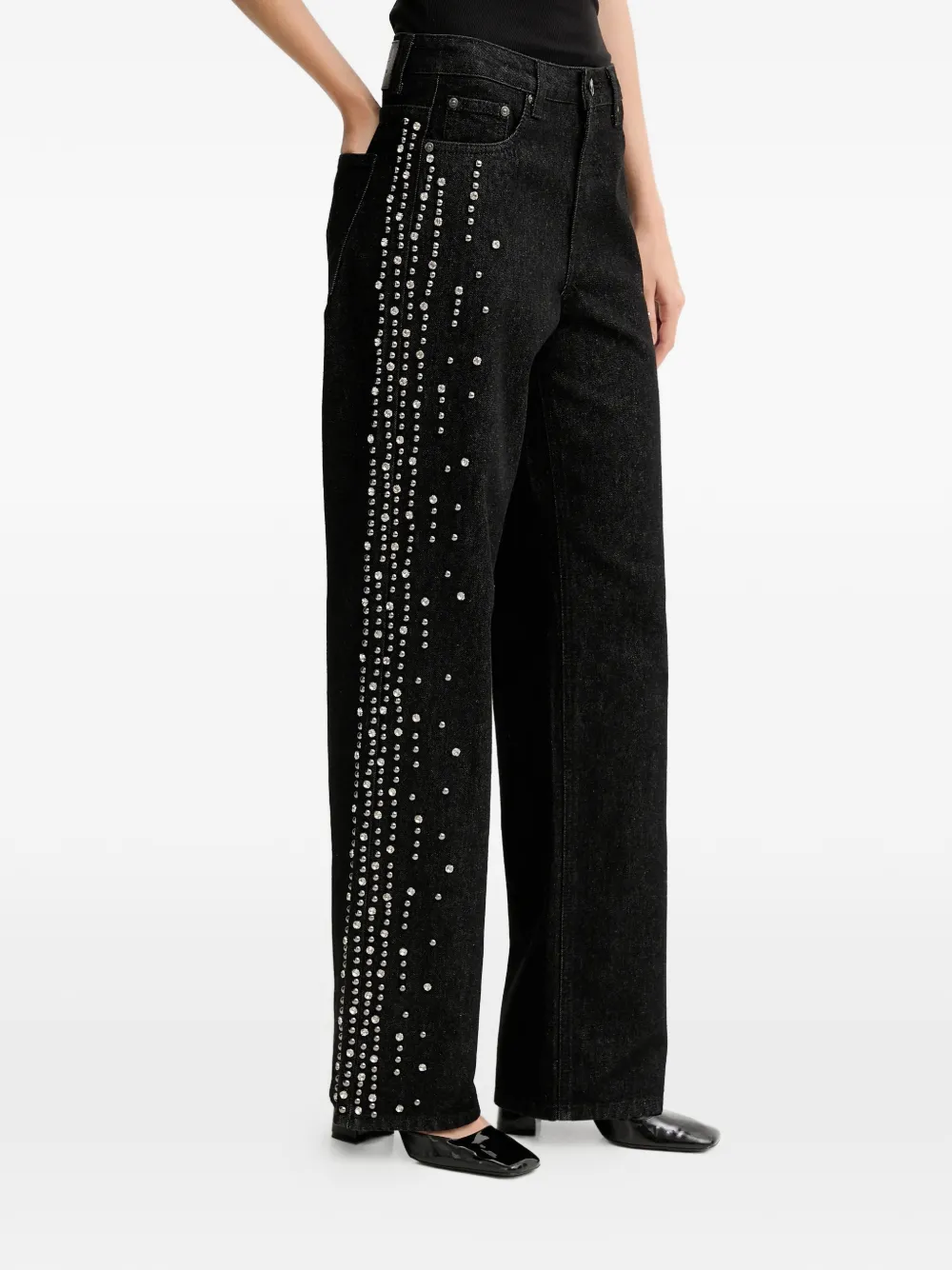  Gestuz Embellished Denim Jeans - Black 