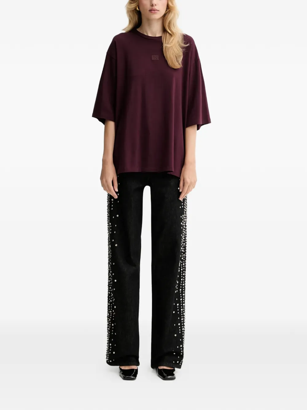 Gestuz embellished denim jeans - Zwart