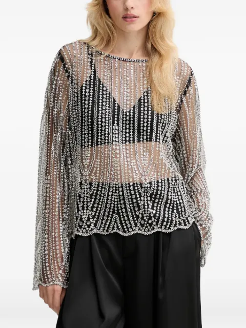 Gestuz embellished long-sleeved top