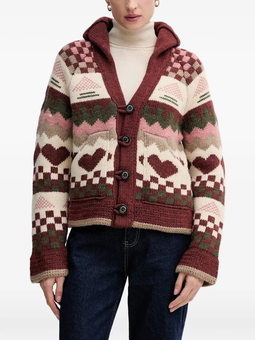 Barbour Cardigan con bottoni - Rosso