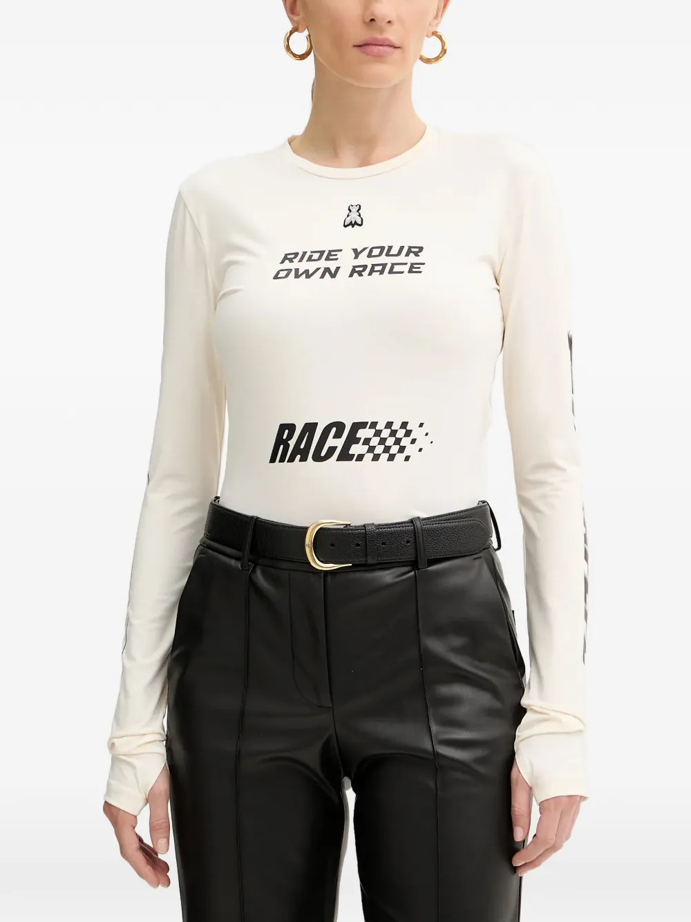 Patrizia Pepe print long-sleeved top - Toni neutri