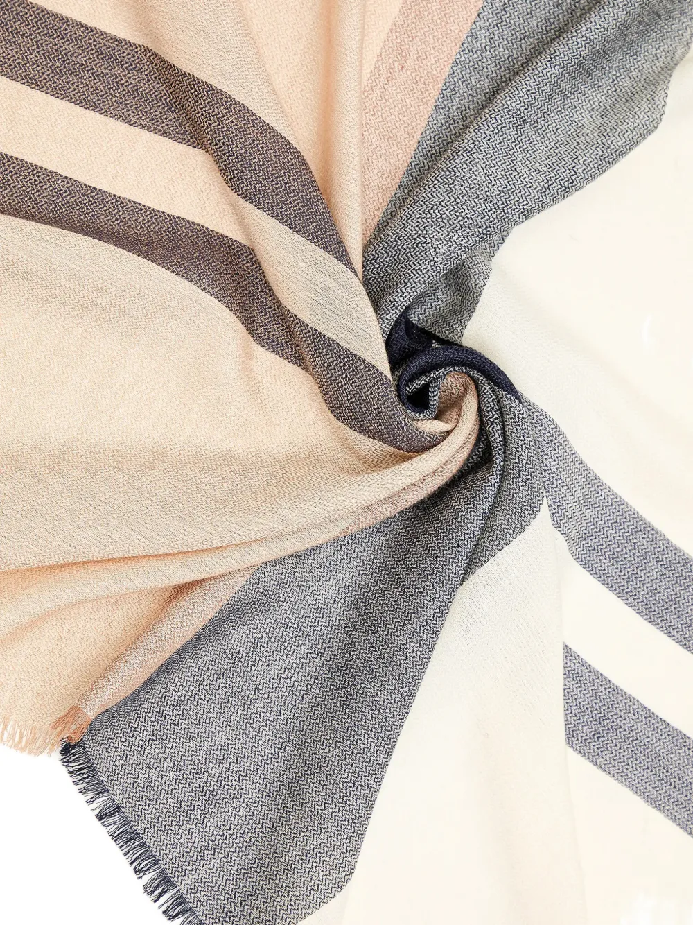 Barbour Saffron sjaal met tartan-ruit en franje - Beige