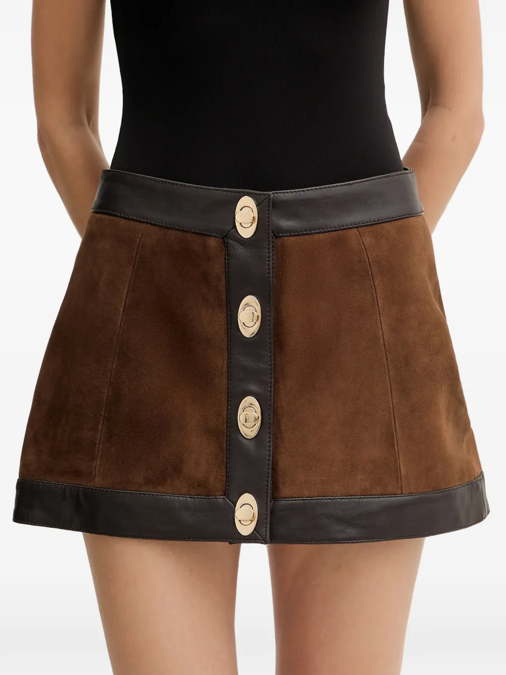 Retrofete Lisbeth suede mini skirt - Bruin