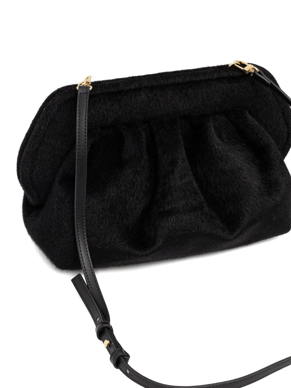  Themoirè Gathered Clutch Bag - Black 