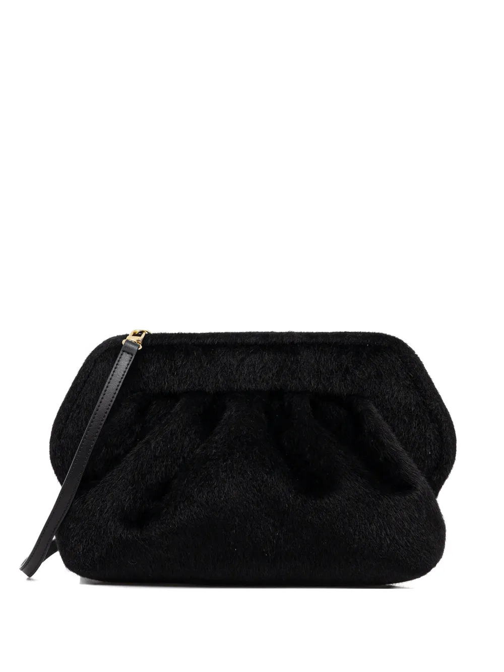 Themoirè gathered clutch bag - Nero