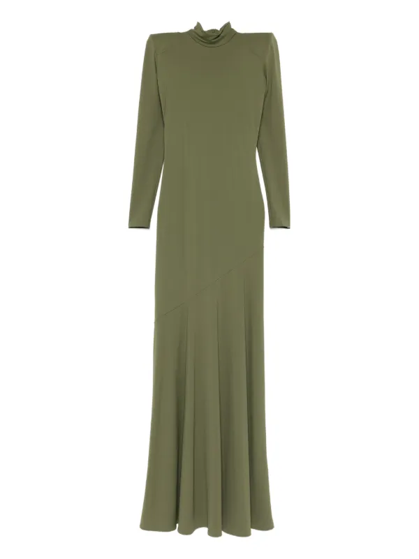 olive green long sleeve maxi dress V:PM ATELIER Irma long-sleeve | filter-backfilled
