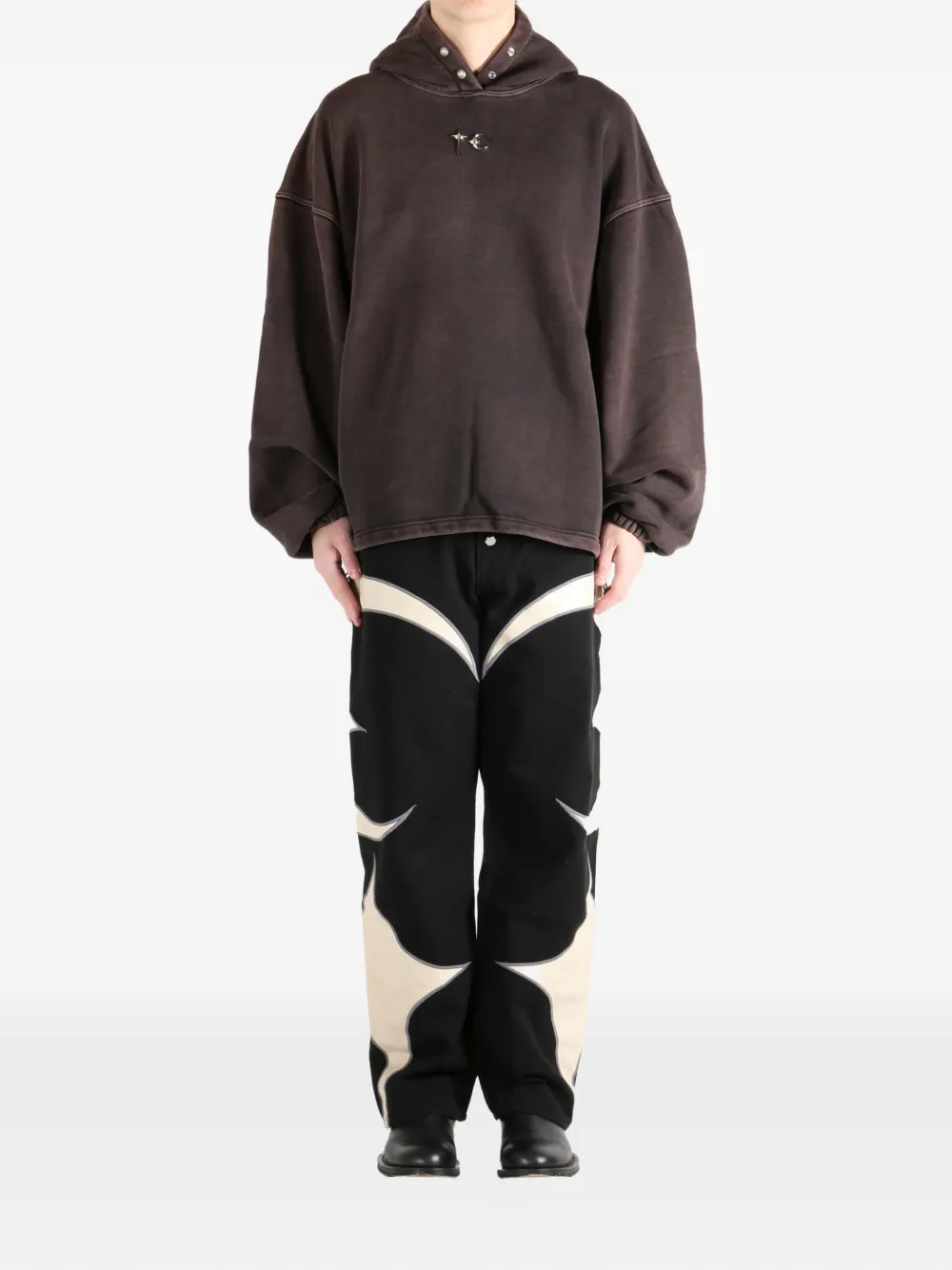 THUG CLUB Devil Peace Patch drawstring hoodie | Hoodies | Image 2