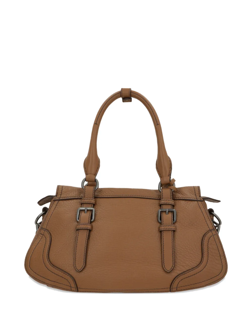 Prada buckle leather tote bag - Bruin