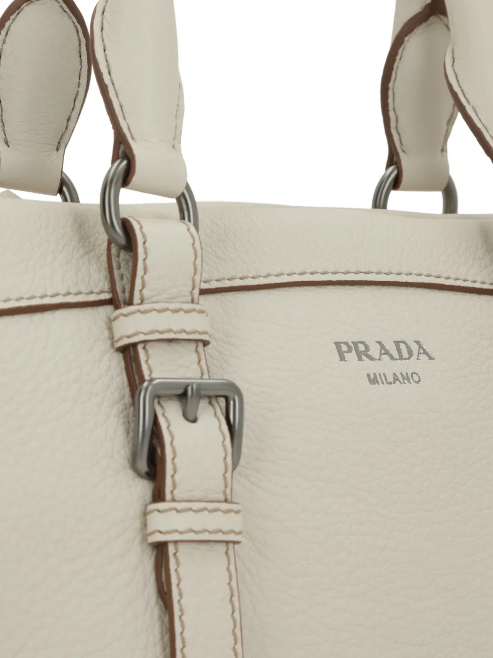 Prada Leren shopper Wit