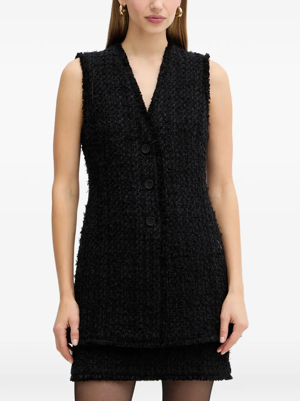 BOSS Jokilana tweed blazer - Schwarz