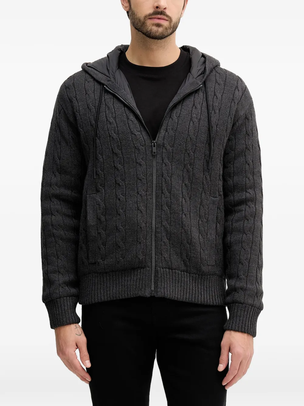 BOSS Cardigan Kudable con cappuccio - Grigio