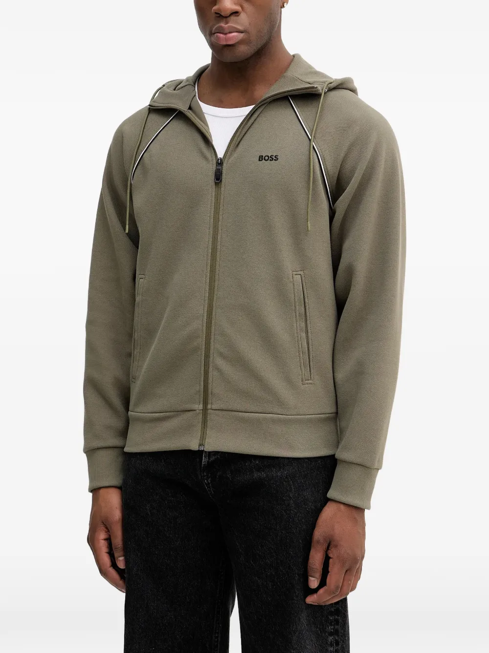 BOSS zip-up hoodie - Verde