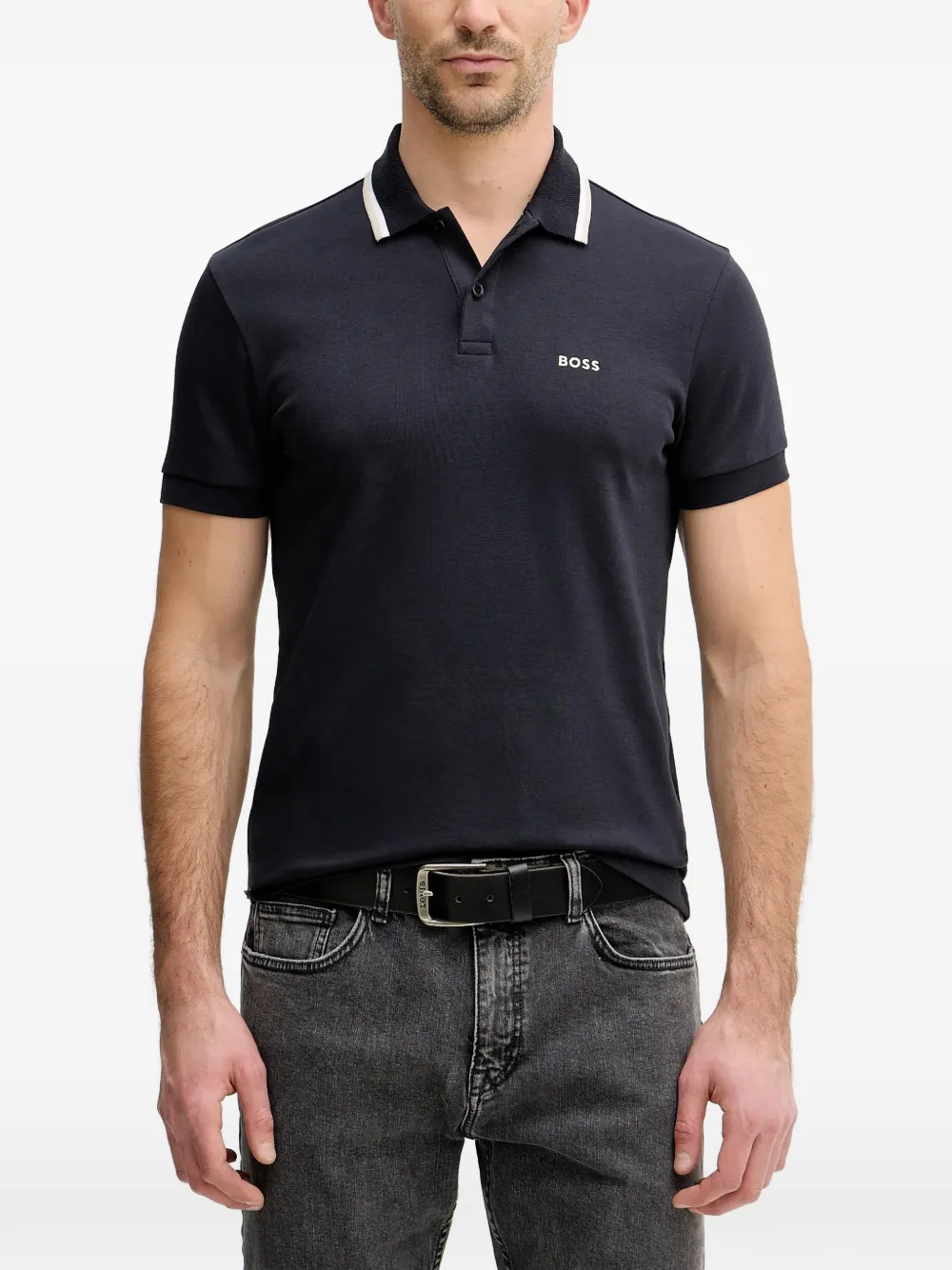 BOSS short-sleeve polo shirt - Blu