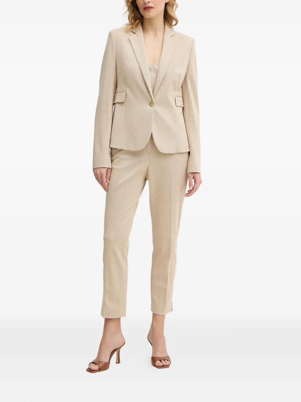 BOSS beige cropped trousers