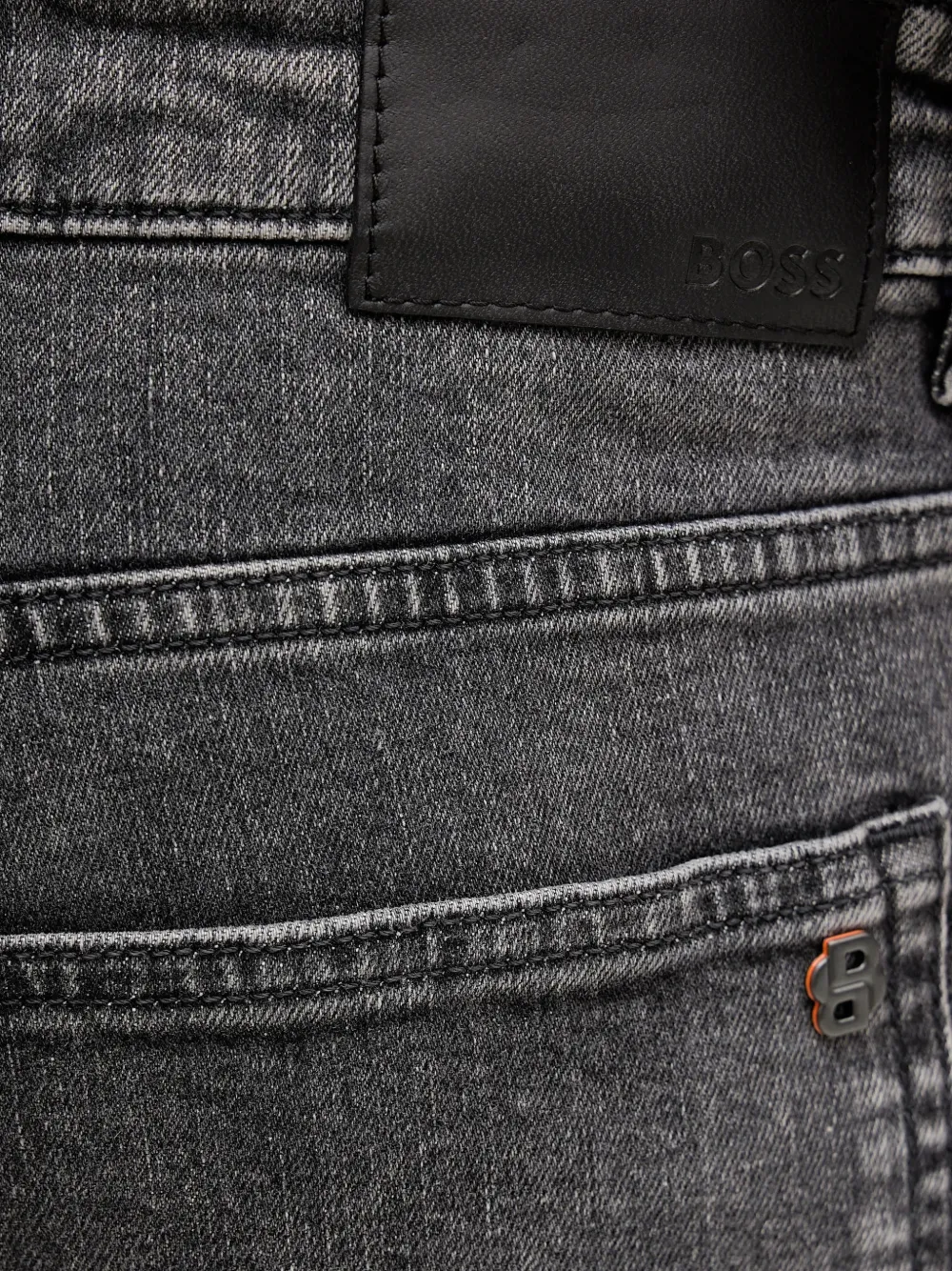 BOSS Delaware slim-fit jeans van stretch denim Grijs