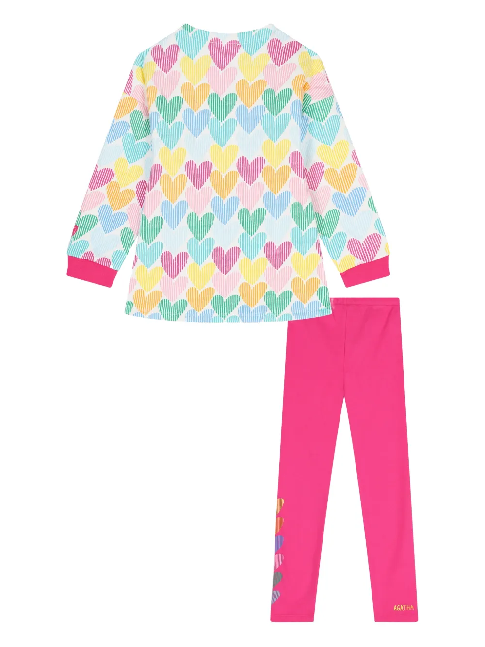 AGATHA RUIZ DE LA PRADA heart print leggings set | Girls Trouser Sets | Image 2