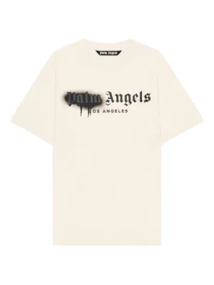 Palm Angels Spray City Milan Dripping Logo T-shirt | Neutrals