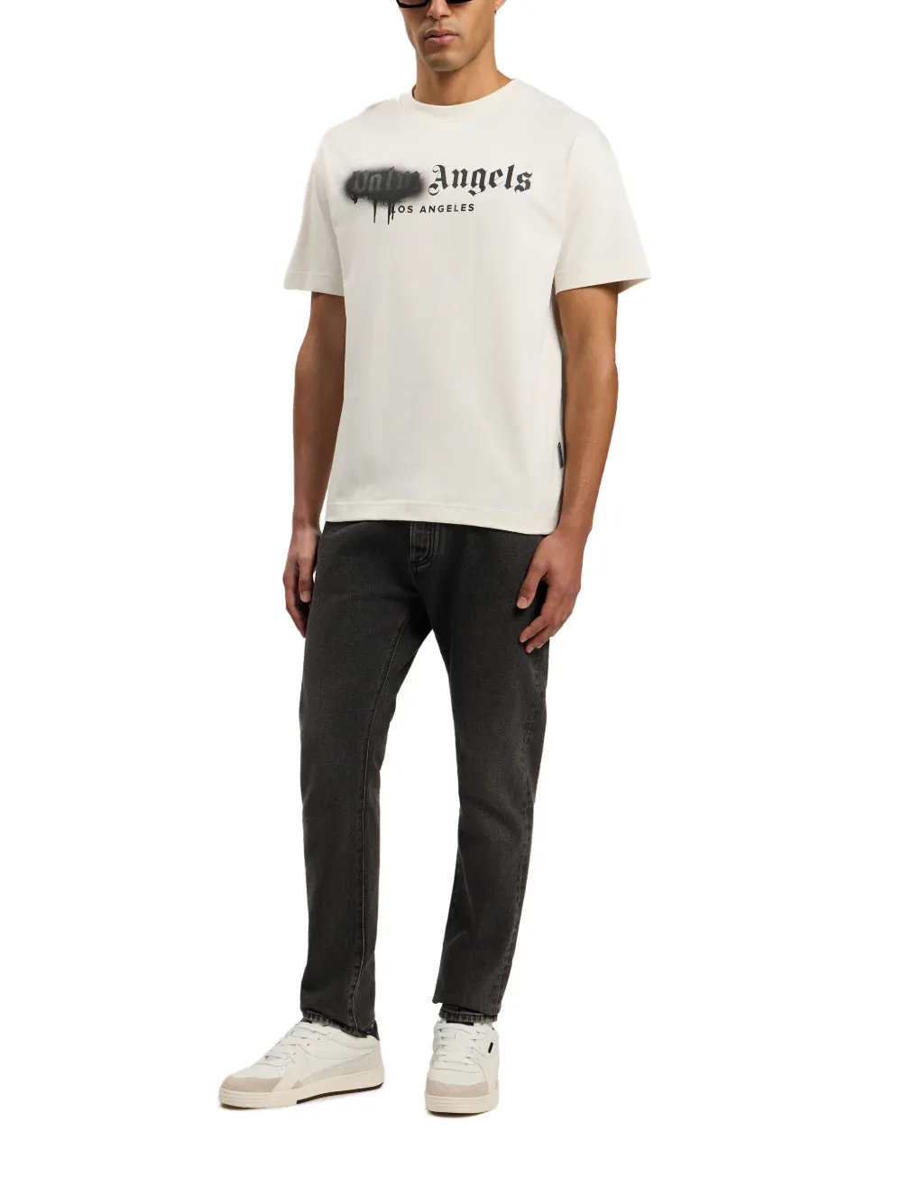 Palm Angels Spray City Los Angeles T-shirt met logo Wit