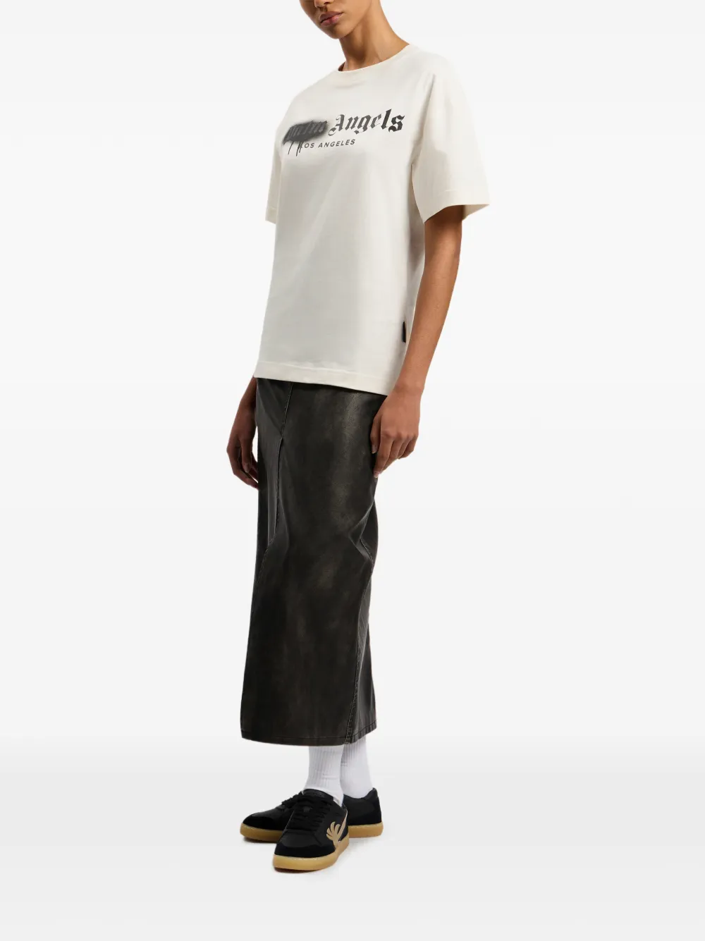 Palm Angels Spray City Los Angeles T-shirt met logo Wit