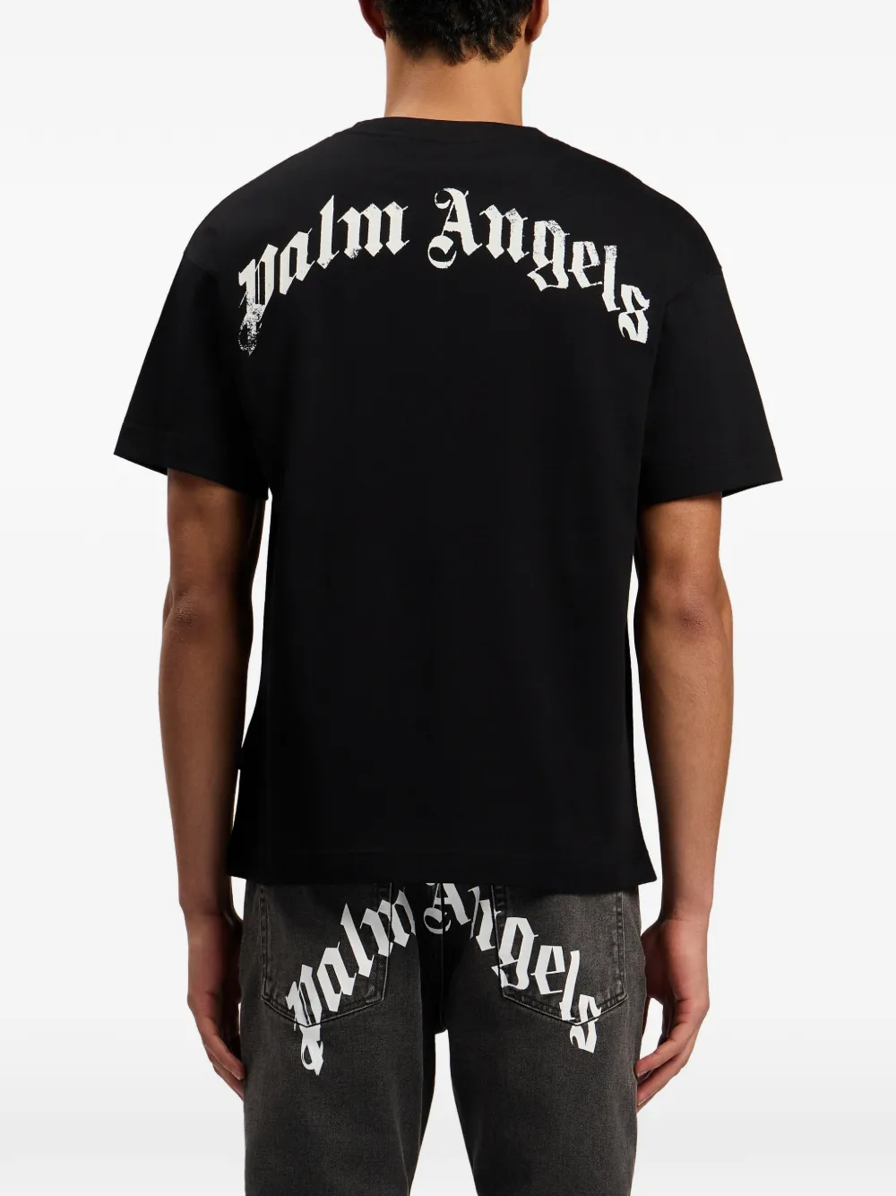 Palm Angels Spray Broken Bear T-shirt Zwart