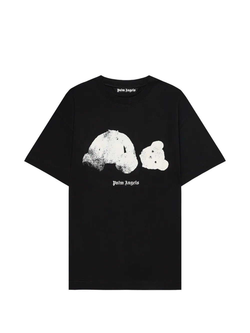 Palm Angels Spray Broken Bear T-shirt Zwart