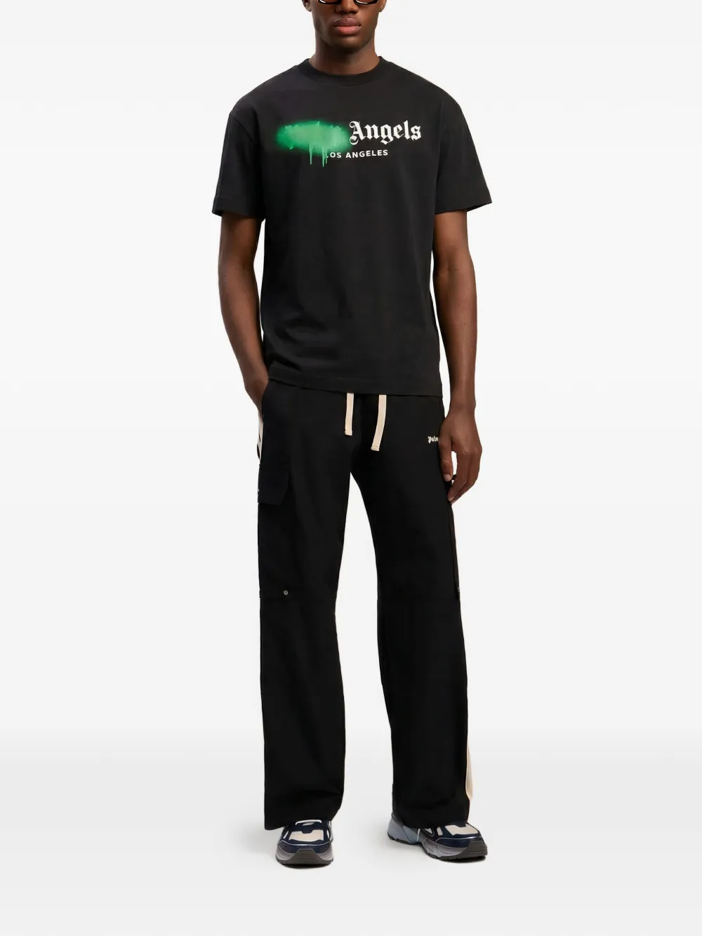 Palm Angels Spray City Los Angeles dripping logo T-shirt - Zwart