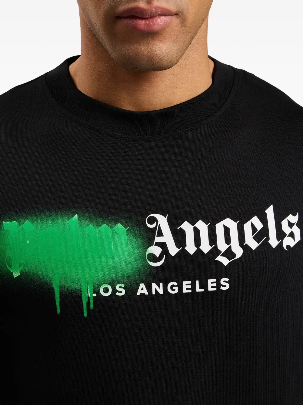 Palm Angels Spray City Los Angeles T-shirt met logo Zwart