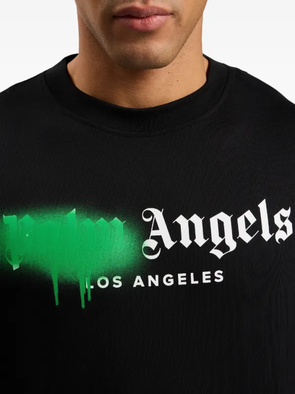 Palm Angels Spray City Los Angeles Dripping Logo T-shirt | Black