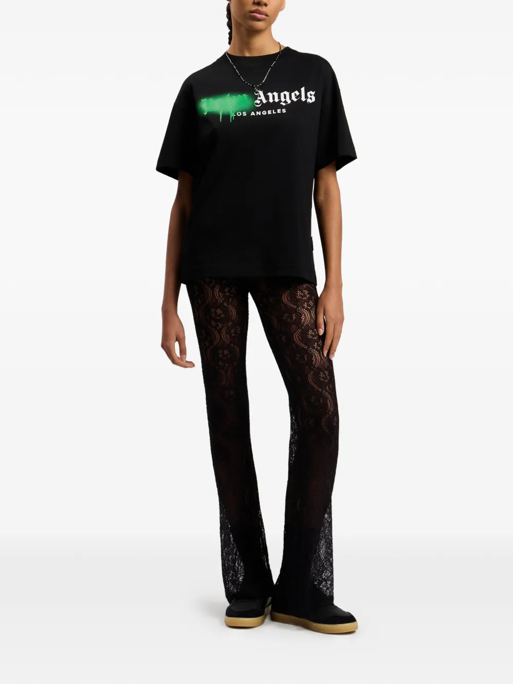 Palm Angels Spray City Los Angeles T-shirt met logo Zwart
