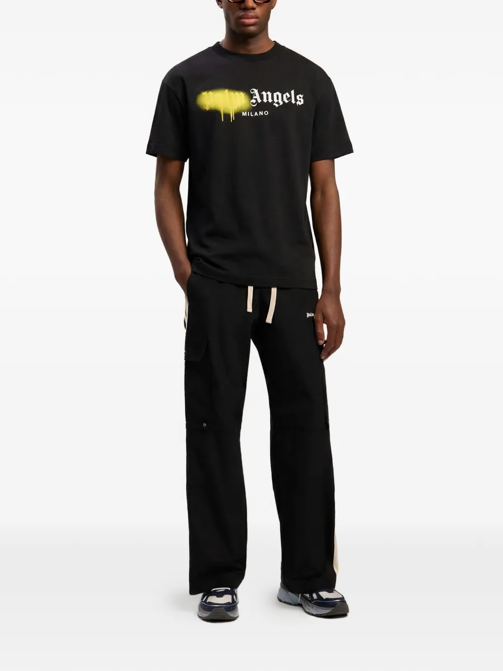 Palm Angels Spray City Milan dripping logo T-shirt - Zwart