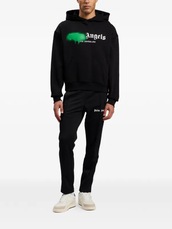 Palm Angels Spray City Los Angeles Dripping Logo Hoodie | Black