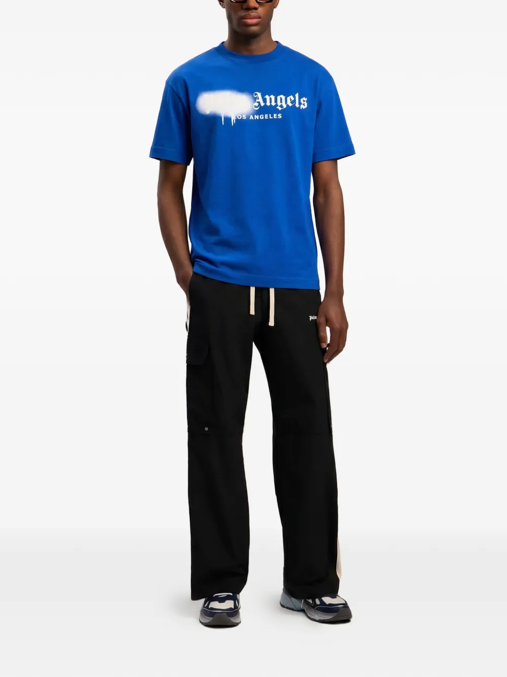 Palm Angels Spray City Los Angeles logo graphic T-shirt - Blauw