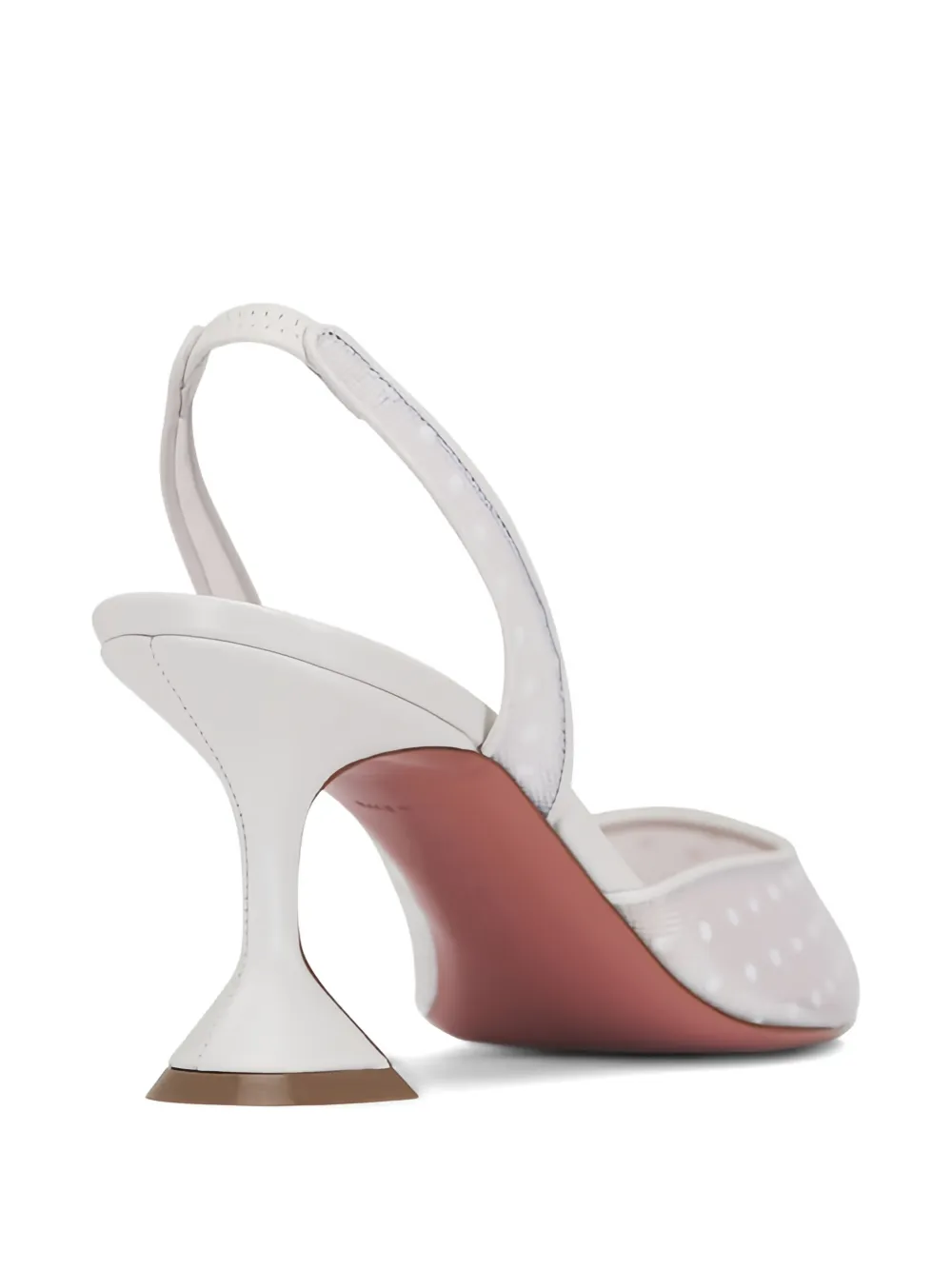 Amina Muaddi Holli dotted slingback pumps Wit
