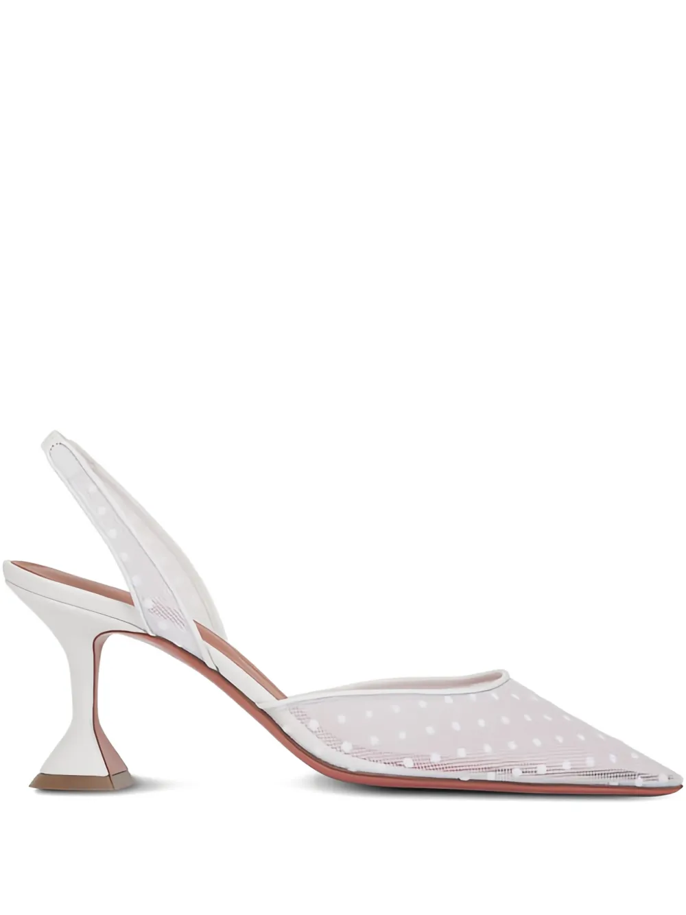 Amina Muaddi Holli dotted slingback pumps - Bianco