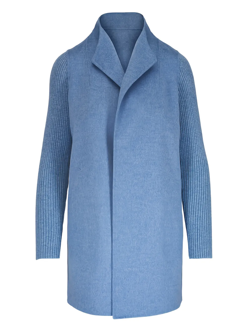 Kinross Cashmere shawl-collar ribbed coat - Blu