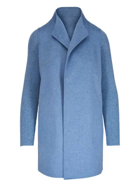 Kinross Cashmere shawl-collar ribbed coat