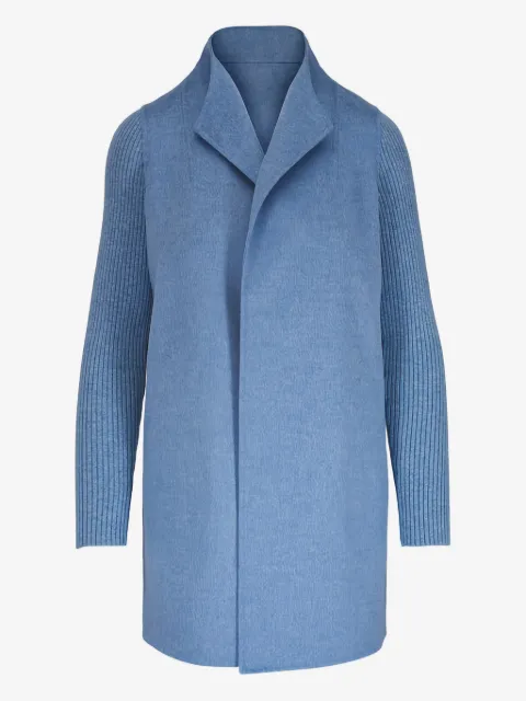 Kinross Cashmere shawl-collar ribbed coat