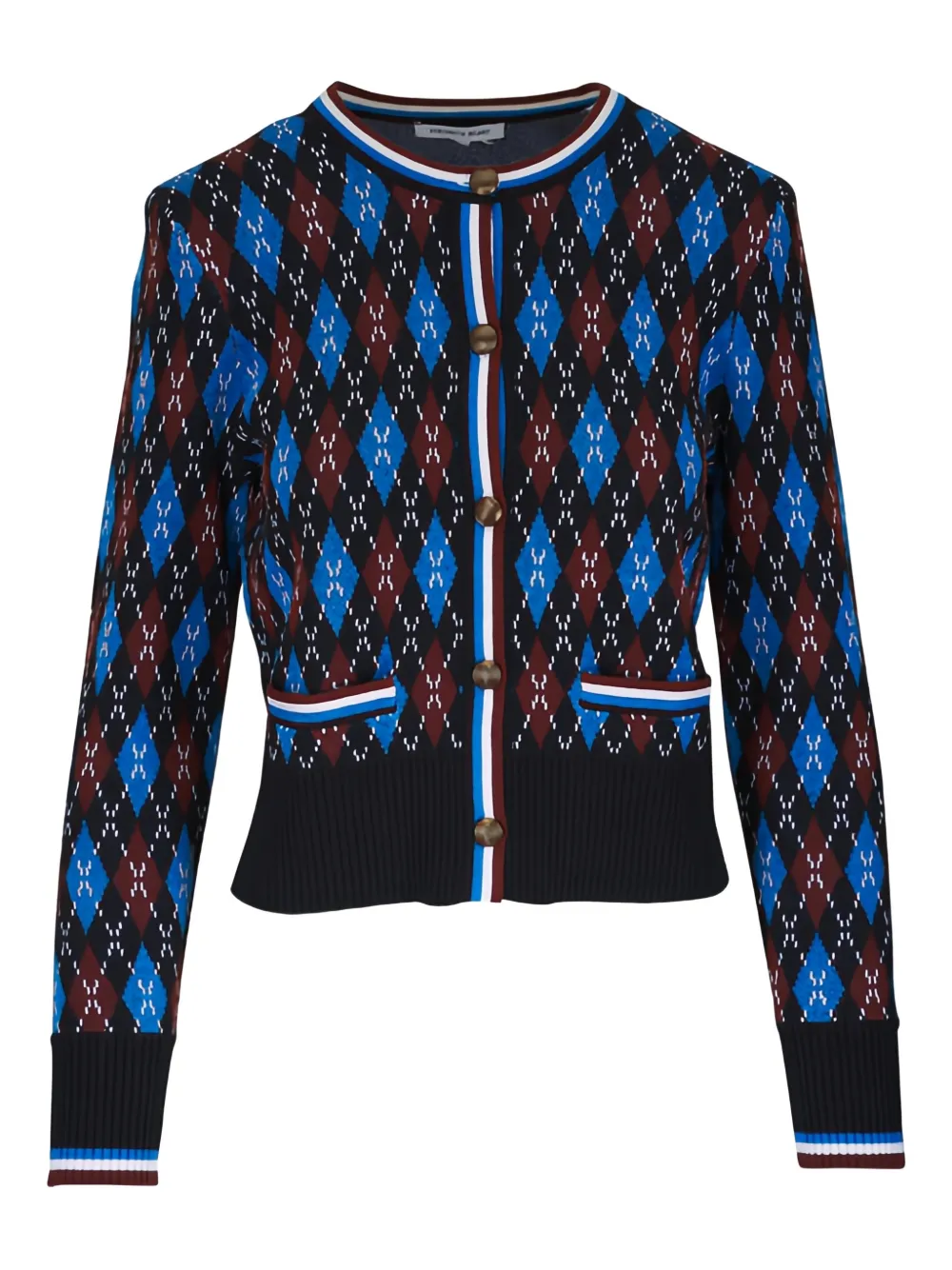 Veronica Beard Sylvane argyle button cardigan - Nero