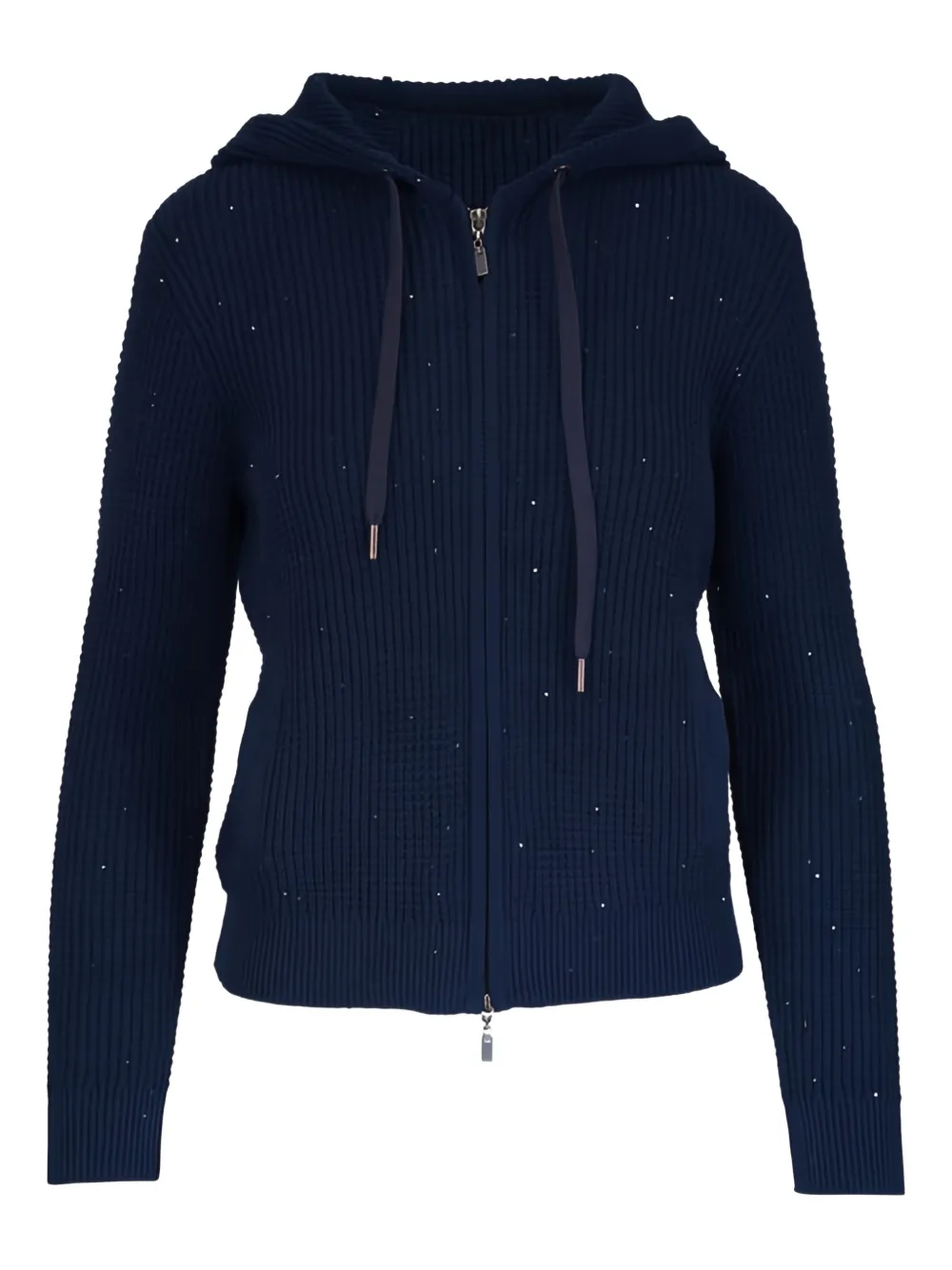 Kinross Cashmere Hooded Zip-up Sweater In Blue