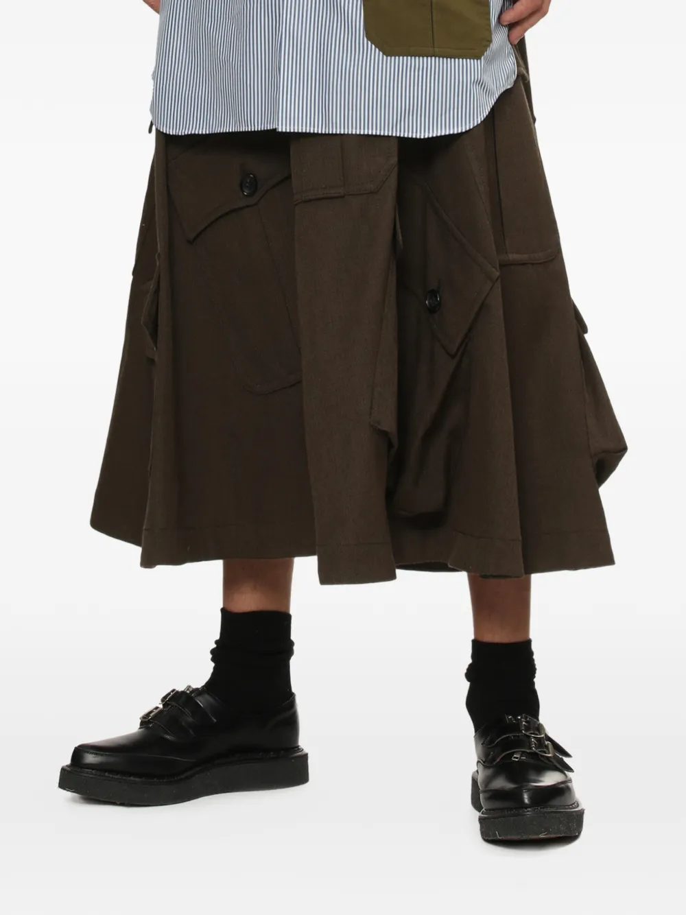 Comme des Garçons Homme Plus Wollen cargo shorts Bruin