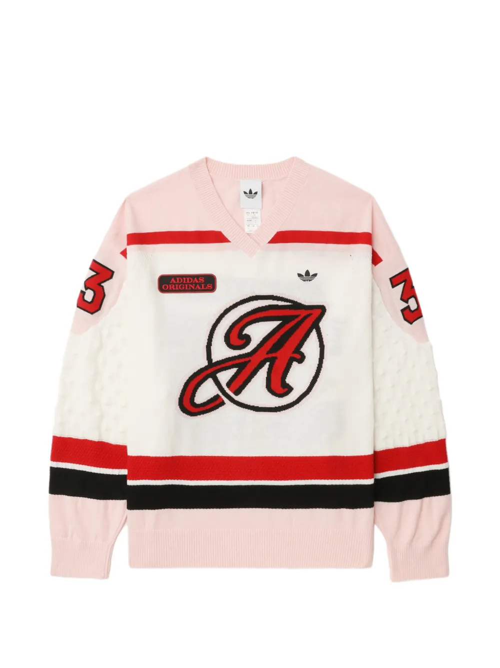 adidas logo V-neck sweater - Bianco