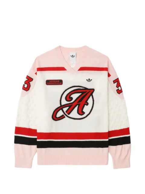 adidas suéter con logo y cuello en V