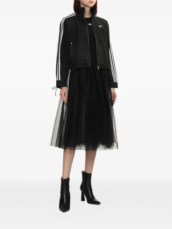 Adidas ジップアップ デニムジャケット | ブラック | FARFETCH JP