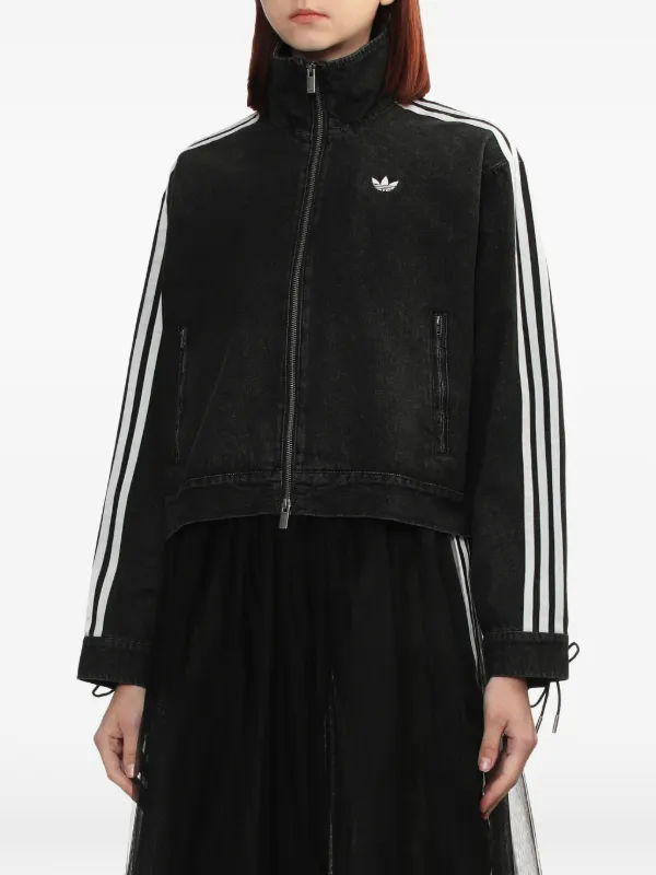 Adidas ジップアップ デニムジャケット | ブラック | FARFETCH JP