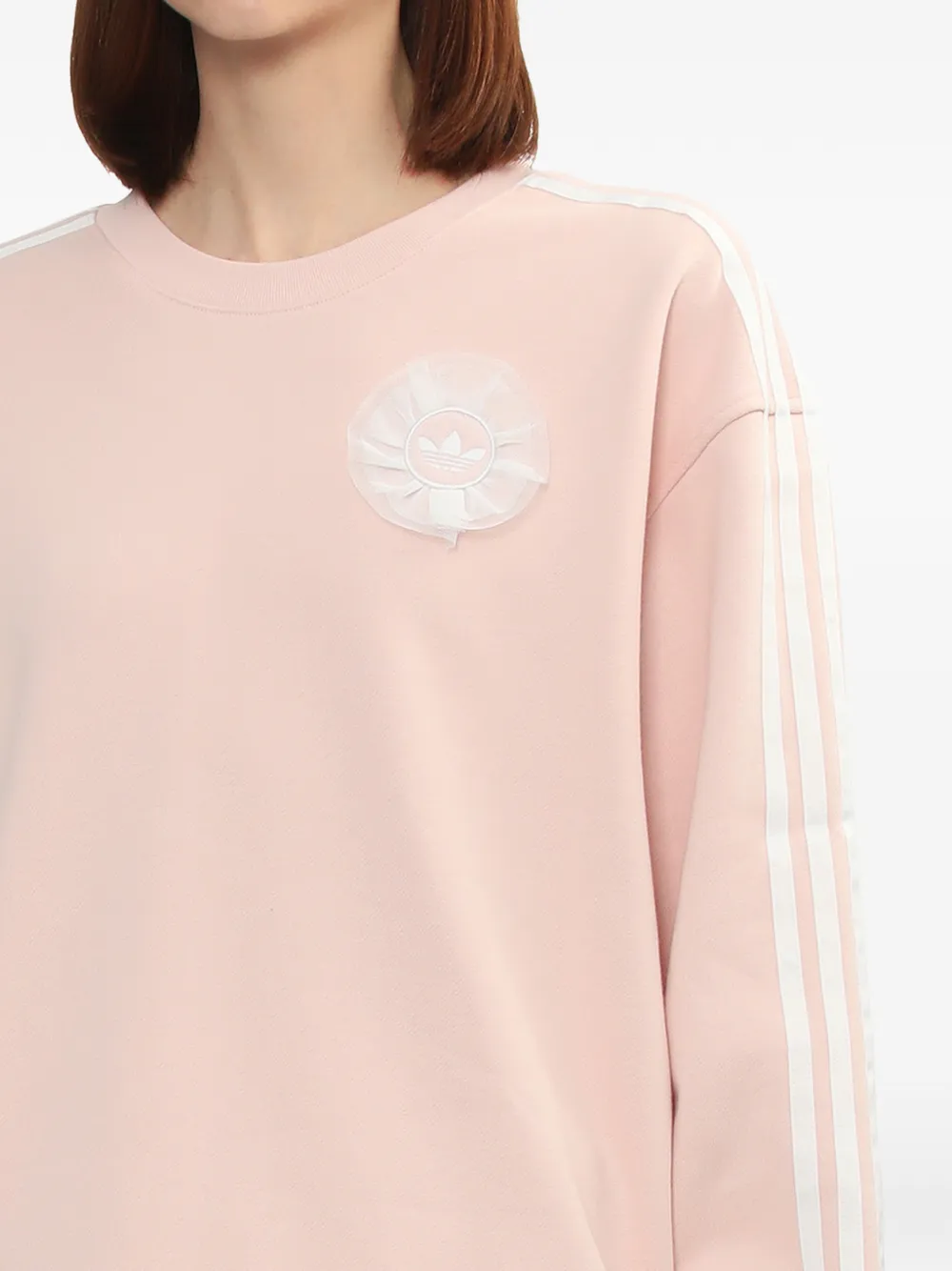 adidas 3-Stripes sweater met applicatie Roze