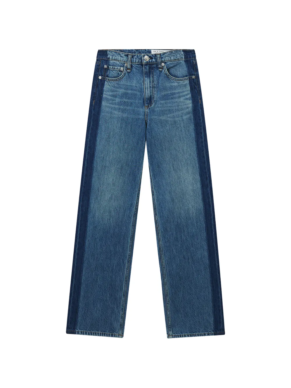Rag & Bone Shea Panel Straight-leg Jeans In Blue