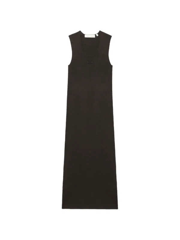 knit tank dress midi Soft Spaces Beige Sleeveless Knit Bodice Midi Dress
